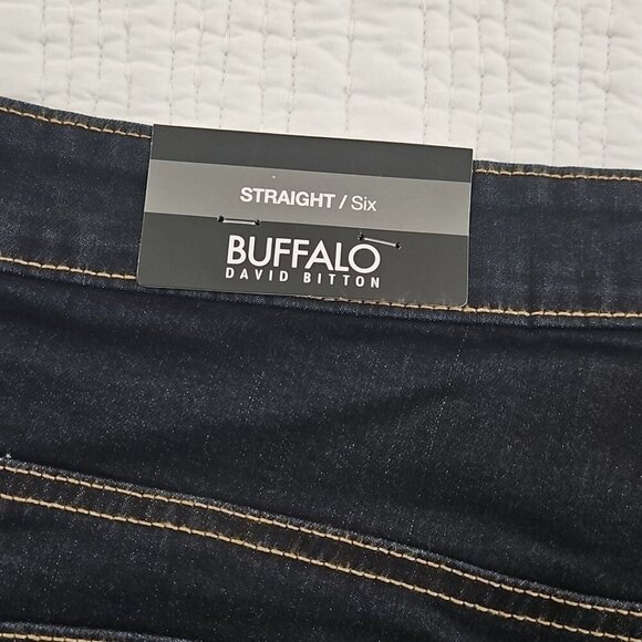 Buffalo David Bitton Straight Six Jeans Men's 36x32 Indigo Blue NWT Stretch NEW - Picture 14 of 16